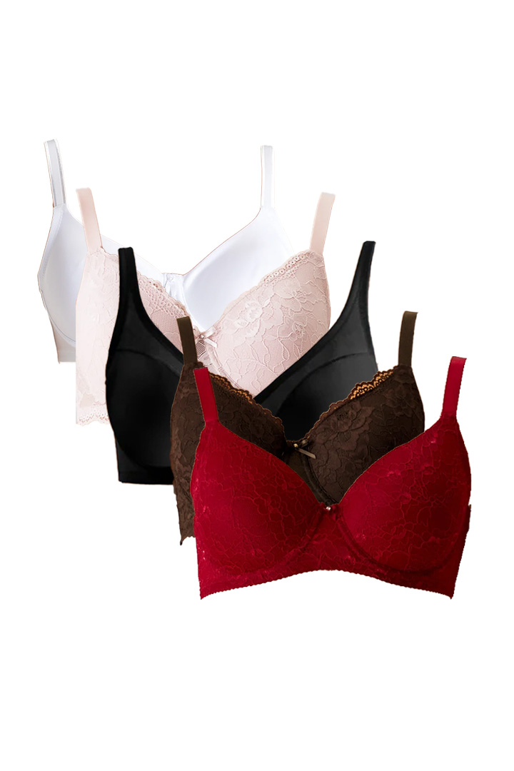 5'li Ekonomik Paket  Dantelli - Minimizer Toparlayıcı Sütyen Seti